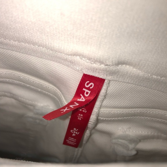 New SPANX White Stretch Twill Cropped Wide Leg Pants Shaper Girdle sz S - Picture 7 of 8